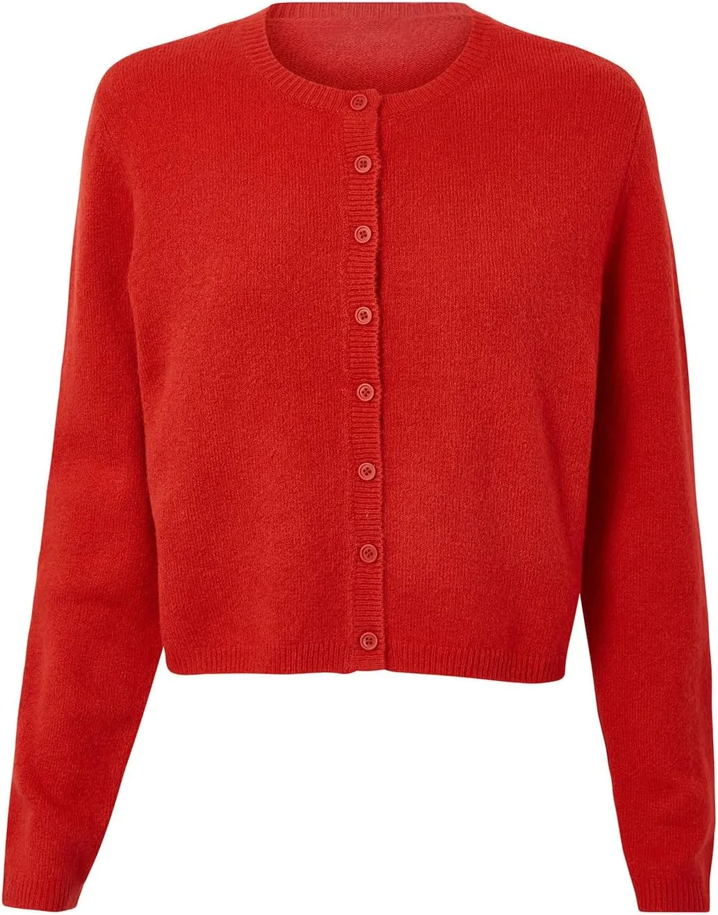 Women's Casual Crop Knit Cardigan Y2K Open Front Button Down Crop Sweater Cardigan Crew Neck Fall Tops Streetwear