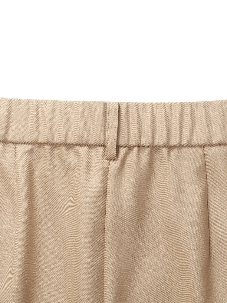 Worsted Wool Straight Women Pants
