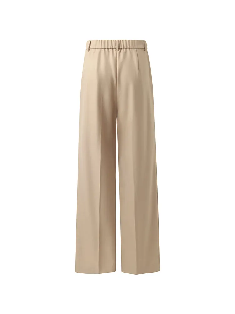 Worsted Wool Straight Women Pants