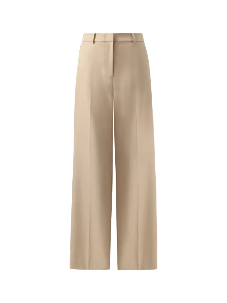 Worsted Wool Straight Women Pants