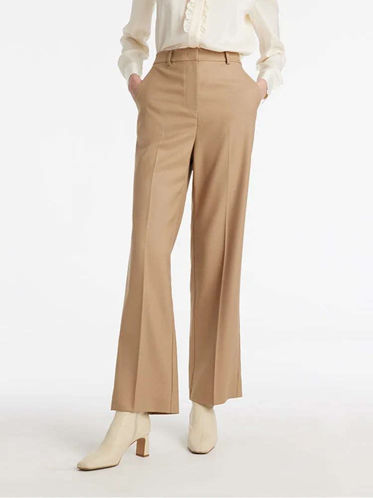 Worsted Wool Straight Women Pants