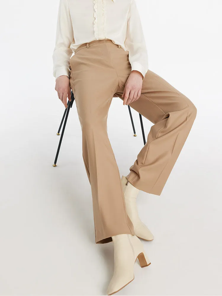 Worsted Wool Straight Women Pants