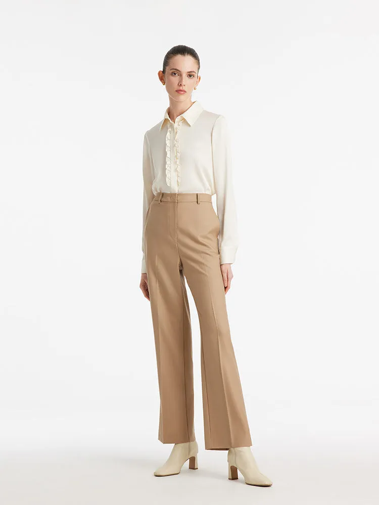 Worsted Wool Straight Women Pants