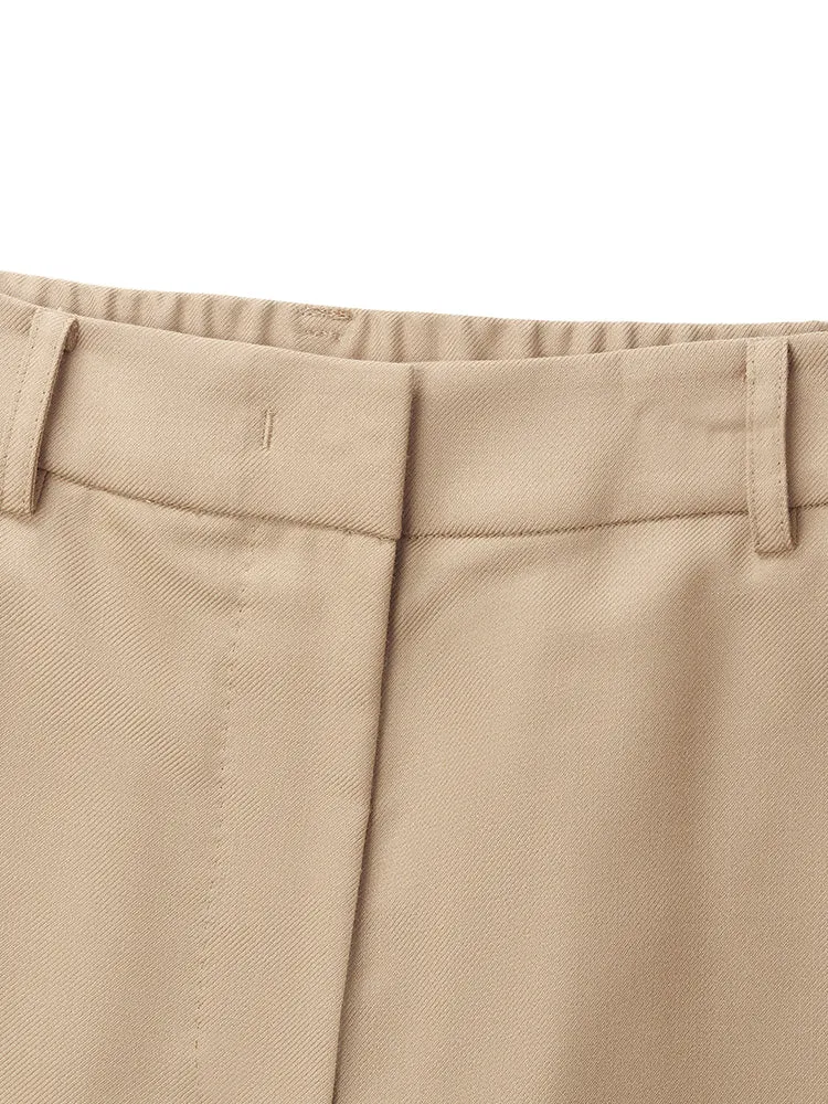 Worsted Wool Straight Women Pants