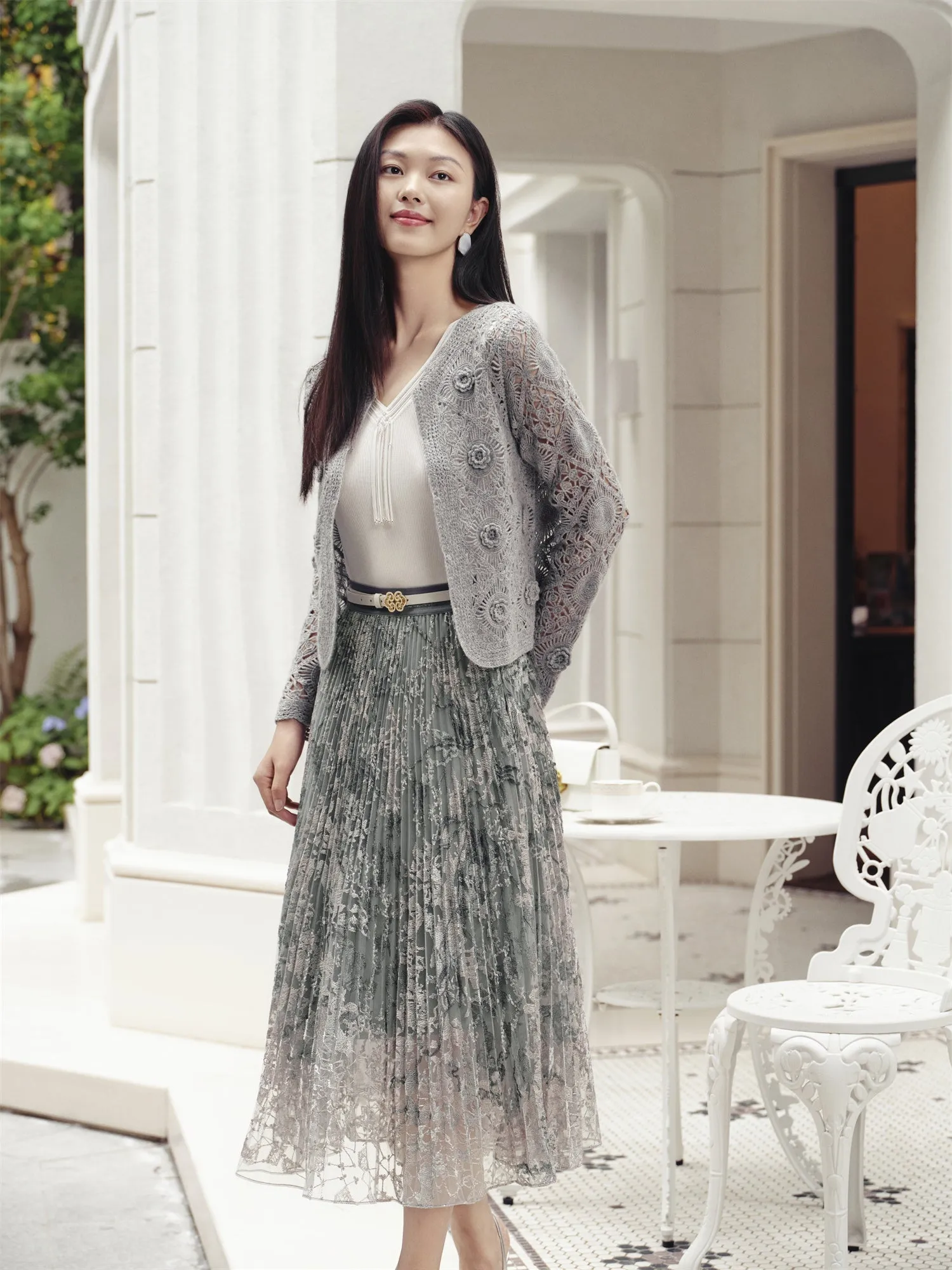 YAYING Water-Soluble Lace Knit Cardigan