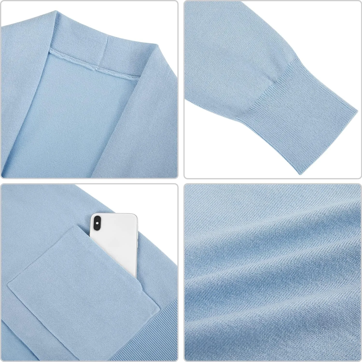 Yousify Womens Cardigan Sweater Long Sleeve Open Front Knit Cardigan Sweater with Pockets