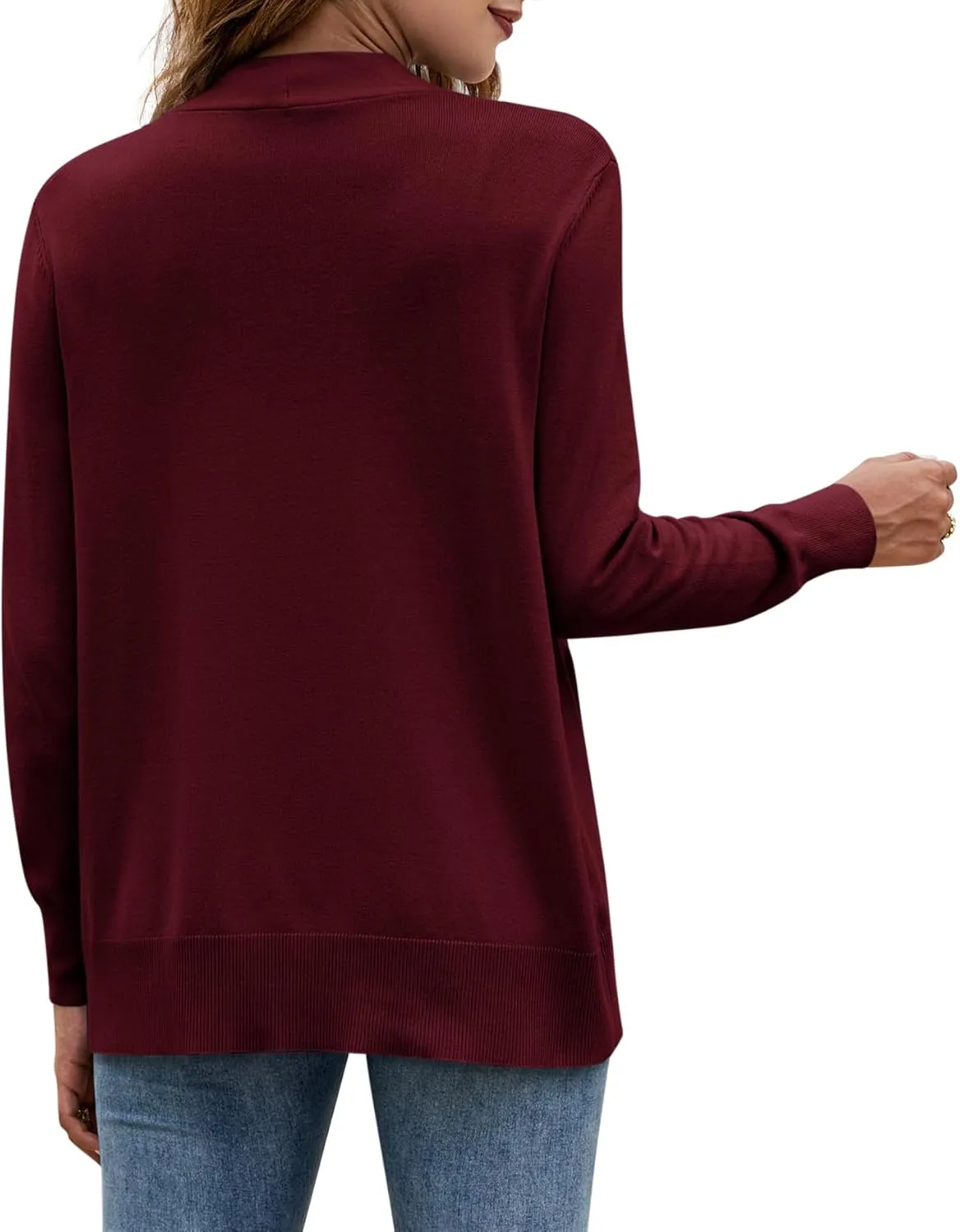 Yousify Womens Cardigan Sweater Long Sleeve Open Front Knit Cardigan Sweater with Pockets