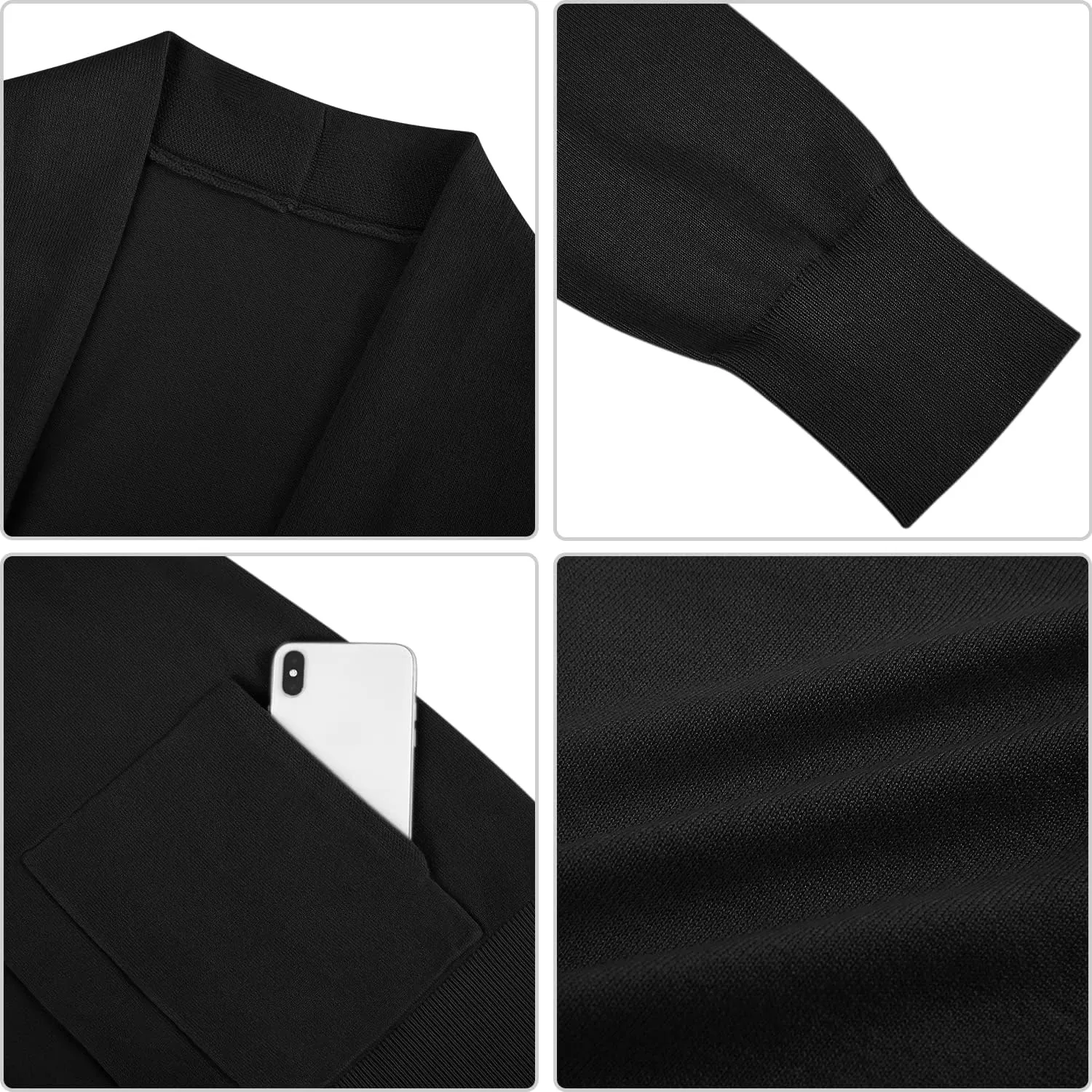 Yousify Womens Cardigan Sweater Long Sleeve Open Front Knit Cardigan Sweater with Pockets